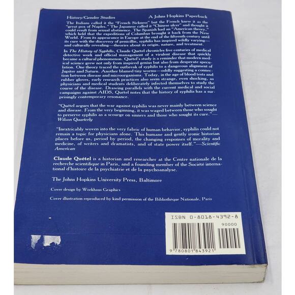 History of Syphilis By Claude Quetel From 1495-Present Vintage Paperback 1990 - Picture 3 of 9